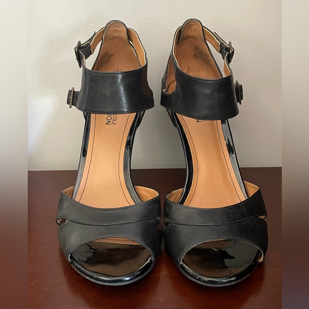 Kenneth Cole Reaction black leather Get 2 Know U heels size 10US - Picture 4 of 12